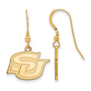 14k Gold Plated Silver Southern University Small Dangle Earrings